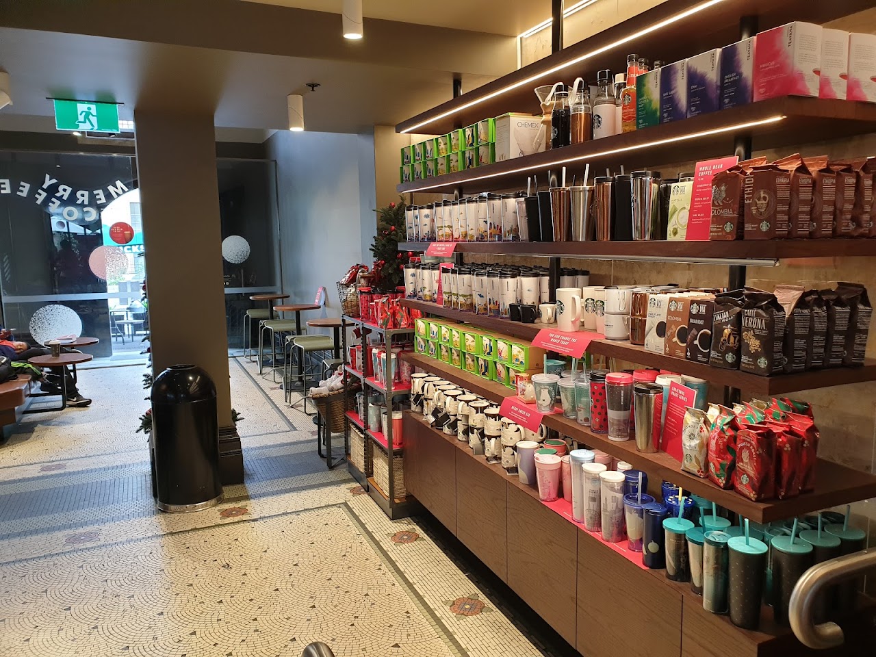 Retail wall inside Starbucks The Rocks