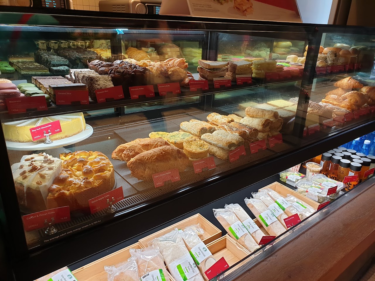 Pastry display case at Starbucks The Rocks